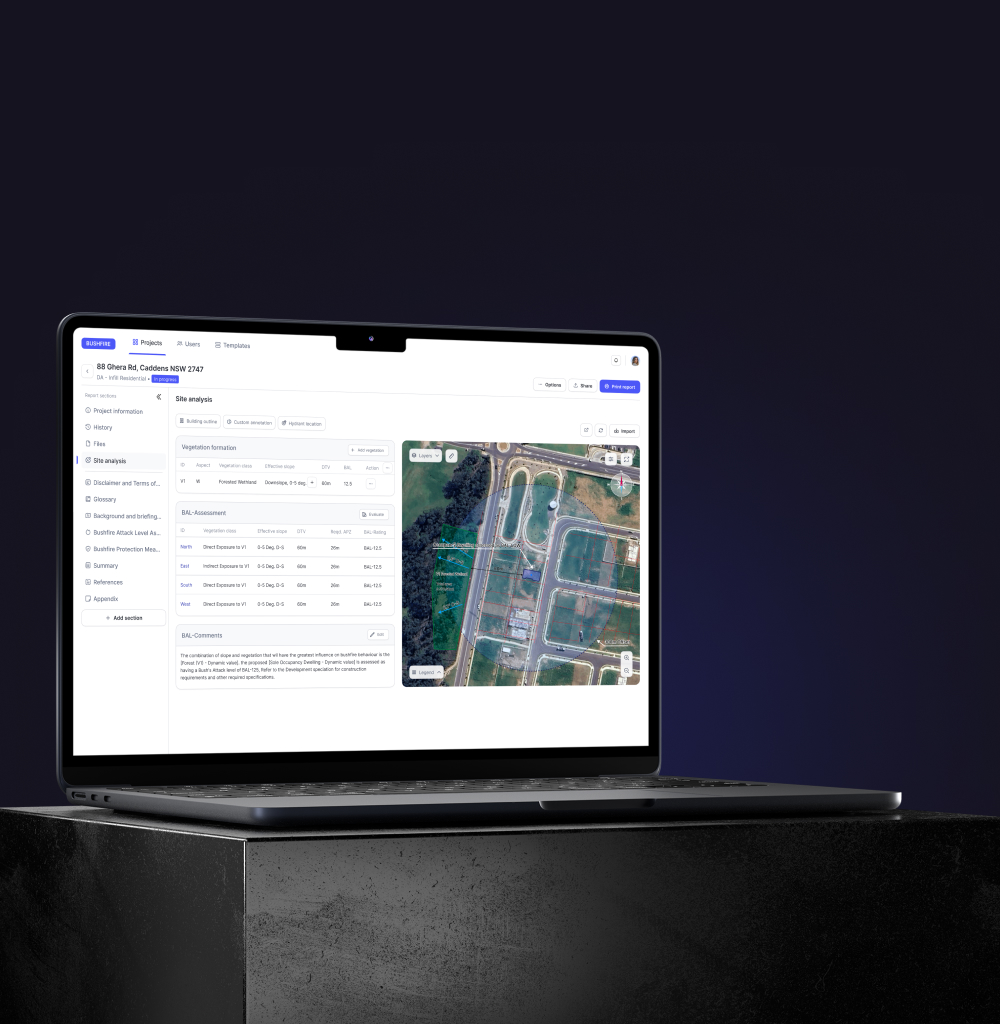 Automated Bushfire Risk Level Assessment Software (Lidar, AutoCAD)
